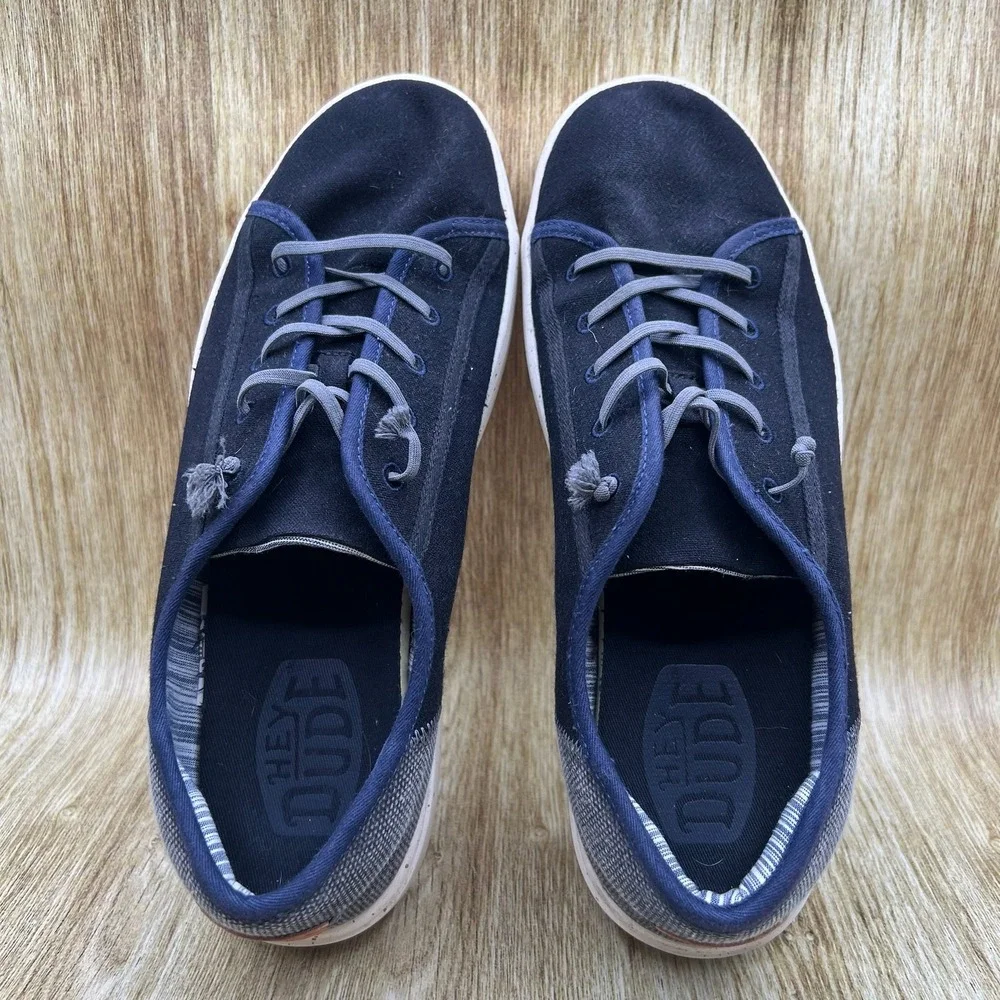 Hey Dude Shoes Cody Coastline Men's Size 11 Black Navy Slip On Casual Boat Shoes